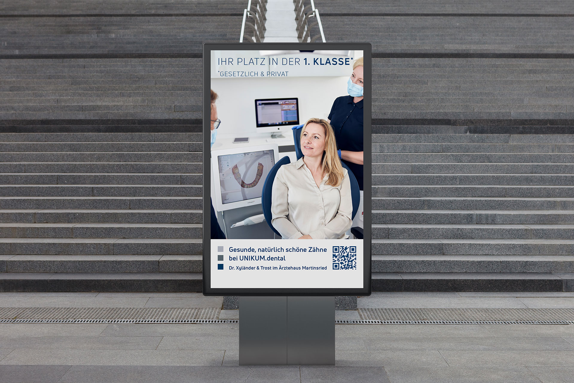 Aescura, Healthcare Agentur, Projekte, Digitales Plakat Unikum.dental